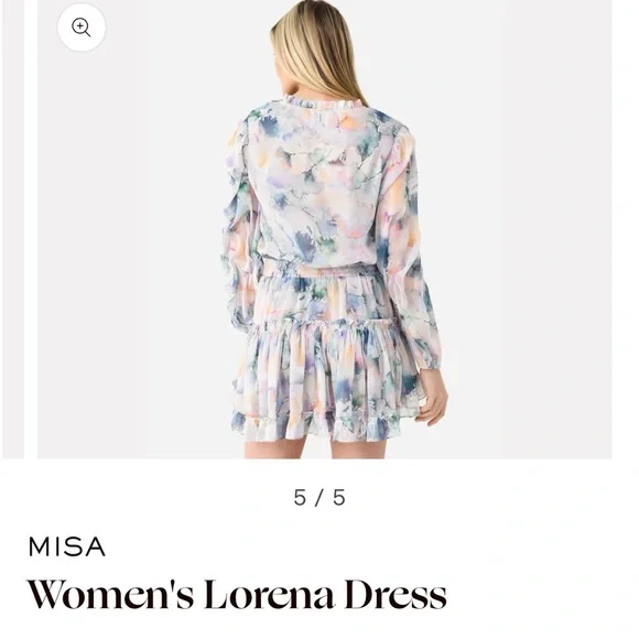 NWT MISA Lorena Split-Neck Printed
Chiffon Mini Dress - Picture 3 of 8